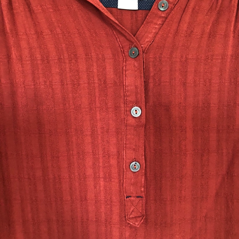 Maeve Anthropologie long half button tunic rust - Picture 10 of 10